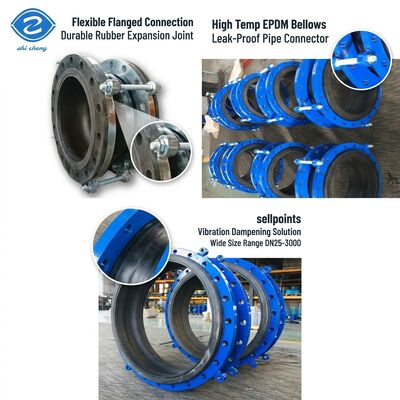 Epdm Bellows Expansion Joint nhiệt độ cao Flexible Flange Connection NR cao su